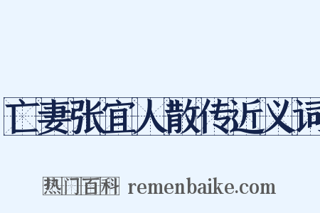 亡妻张宜人散传近义词是什么意思的图片